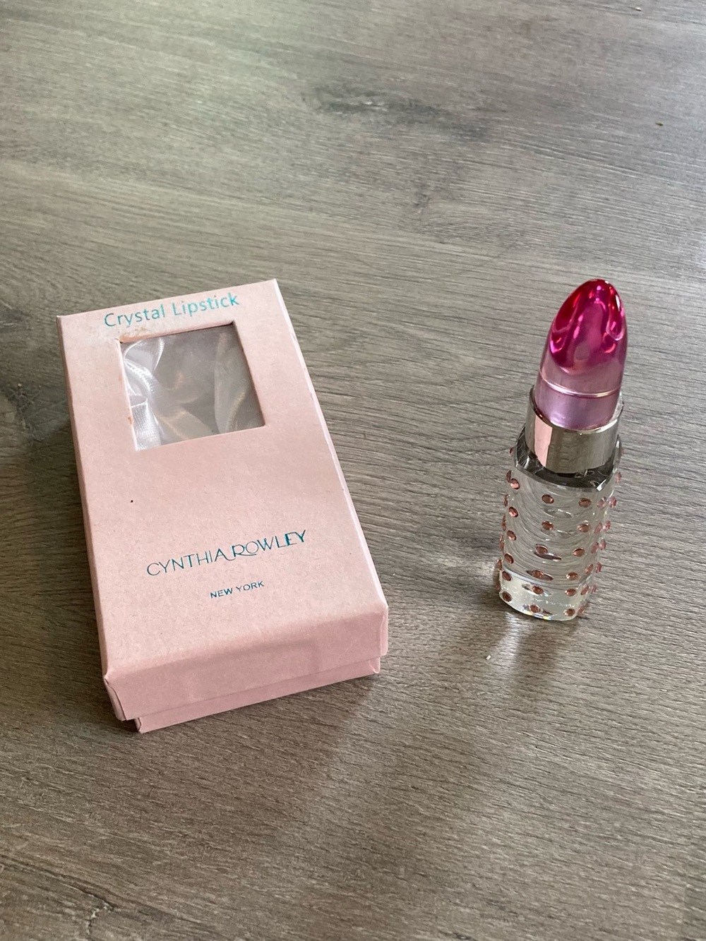 Cynthia Rowley Pink Crystal Lipstick with Clear Studded Case - Picture 7 of 7